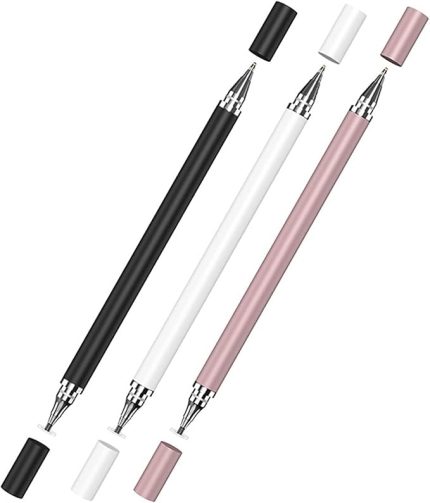 Universal Telefon Tablet iPad 2in1 Disk Uçlu Stylus Pen Dokunmatik Kalem - AL3463 (Beyaz)