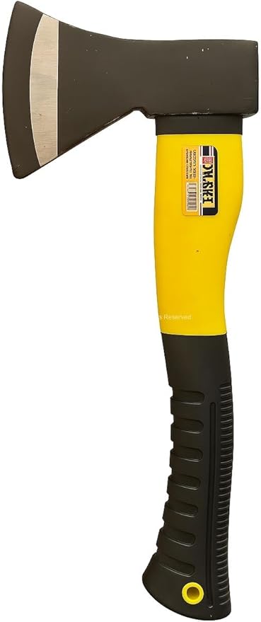 Fiber Saplı Balta Ergonomik Kaymaz Saplı Çelik Başlı Profesyonel Odun Kesme Balta Kamp ve Bahçe Kullanımı İçin Dayanıklı Darbe Emici Saplı Balta