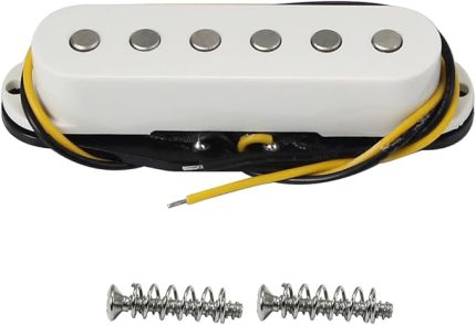 Alnico 5 ST Pikap Tek Bobinli Pikap Gitar Köprüsü Pikap Düz Direk, ST SQ Elektrikli Gitar için, Beyaz