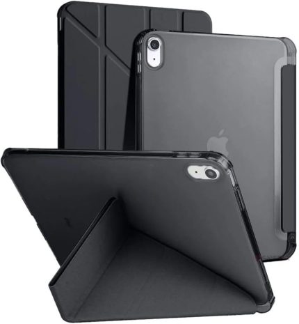 Ipad (A16) 2025 ile Uyumlu Üçgen Kalem Bölümlü Standlı Uyku Modlu Akıllı Kılıf A3355, Siyah