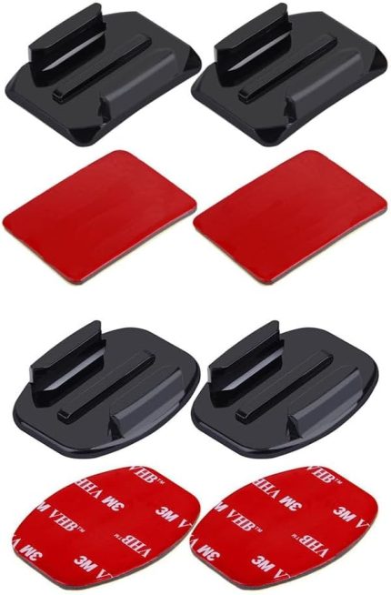 Aksiyon Kameralara Uyumlu 2 Adet Düz 2 Adet Oval Zemin Aparatı + 3M Yapışkan Bant