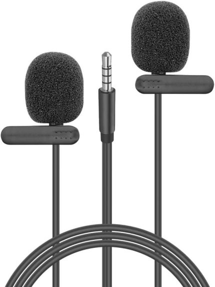SN-M60 Siyah 2 Mikrofonlu Akıllı Telefon ve Youtuber Yaka Mikrofonu