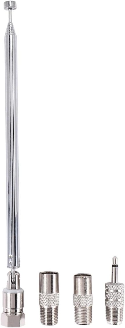 Çubuk 3.5mm adaptör FM radyo anteni yedek teleskopik vida F tipi erkek fiş konektörü AV Stereo alıcı