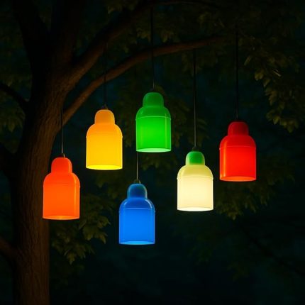 Adet Renkli Ağaç Aydınlatma Feneri – E27 Duy, IP54 Dış Mekan Bahçe Lambası, Ampulsüz (Kırmızı, Sarı, Mavi, Turuncu, Yeşil, Beyaz)