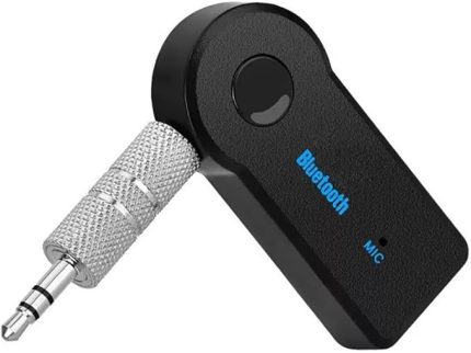 Ses Alıcısı, 3.5mm AUX Girişli, Kablosuz, USB Şarj, Siyah, Dahili Mikrofonlu, 10m Menzilli, Araç ve Ev Ses Sistemleri için