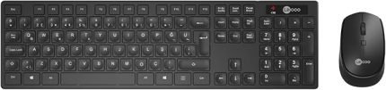 KM2001 Kablosuz Türkçe Q Klavye & Mouse Set - QWERTY Türkçe Dizilim Klavye, 1200DPI Optik Fare, Win/Mac Uyumlu, Sıvı Dökülmesine Dayanıklı, Tam Boyutlu Türkçe Q Klavye Mouse Seti Siyah