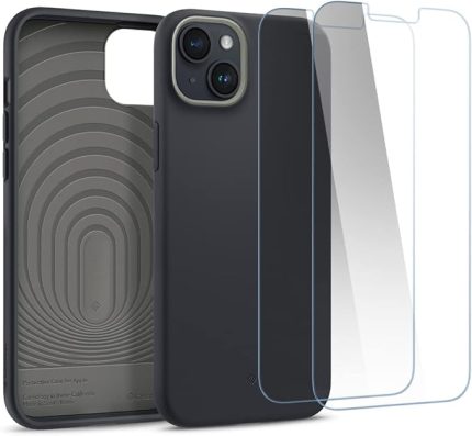 Caseology iPhone 14/13 Kılıf Nano Pop 360 + Cam Ekran Koruyucu (2 Adet) Black Sesame - ACS05078