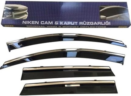 Megane 4 Sedan ile Uyumlu Kromlu Cam Rüzgarlığı 4lü Set 2016 ve Üstü