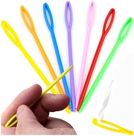 Plastik Yün İğnesi 9 Cm 30 Adet Plastik Dikiş İğnesi Plastik Örgü Dikme İplik İğne Dokuma İğnesi