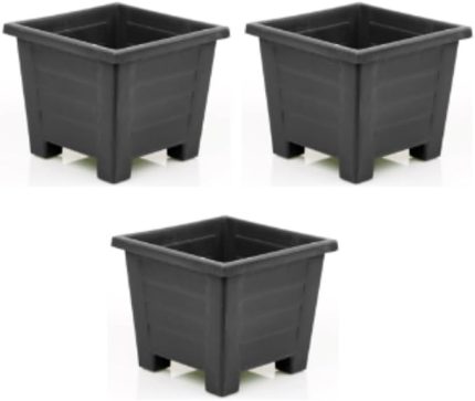 Plastik Balkon Ve Iç Mekan Saksı 3 Adet (antrasit), 0,6 Lt