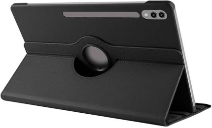 Samsung Galaxy Tab S9 Ultra SM-X910 Uyumlu Kılıf Mikrofiber Astarlı Suni Deri 360 Derece Dönebilen Standlı Tablet Kılıfı