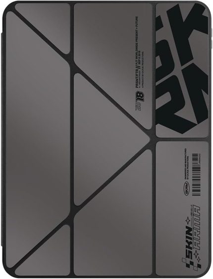 iPad Air 11 2025 M3 - Air 11 2024 - Air 10.9 (4. ve 5. Nesil) ile Uyumlu Kılıf SkinArma Holografik Tasarımlı Arkası Şeffaf Çıkarılabilir Magnetik Kira Kobai Kılıf (Füme)