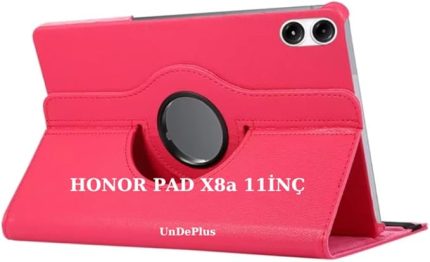 Pad X8a 11inç ile uyumlu Kılıf 360 Dönebilen Standlı Case (HonorPad X8/X8 Pro Değildir) Pembe Koyu