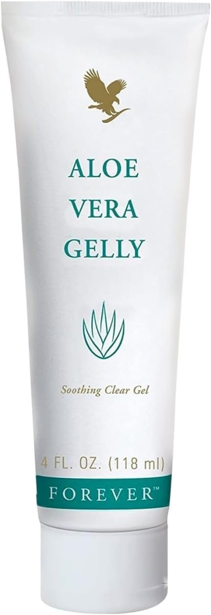 Living - Aloe Vera Gelly - Saf Aloe Jel, Yatıştırıcı ve Nemlendirici Cilt, Lekelenmez ve Hızlı Emici, Vegan ve Glutensiz, 4 fl oz