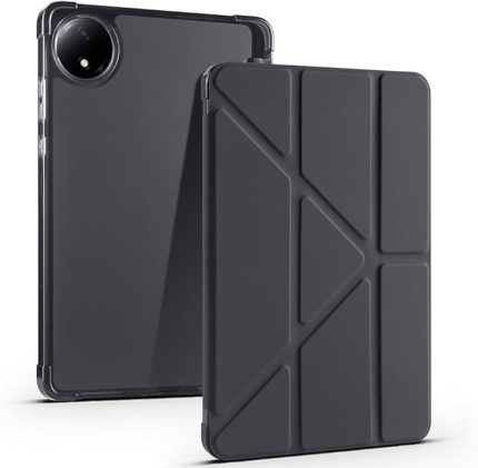 Xiaomi ile uyumlu Redmi Pad SE 8.7 Kılıf Zore Tri Folding Kalem Bölmeli Standlı Kılıf Siyah