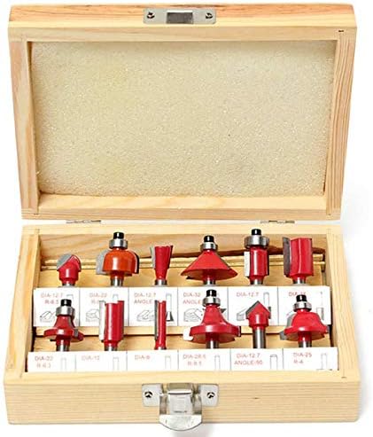 12 Parçalı Ahşap Çantalı Freze Uç Takım Seti 8mm Kalıpcı Alet Seti Oyma Düzeltme