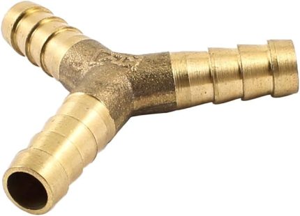 8mm Pirinç Barb Splicer Uydurma, 3 Yollu Y-Şekilli Yakıt Hortumu Dikenli Konnektör, Su Yakıt Gaz Hava Yağı için Bahçe Tüpü Dikenli Splitter Uydurma