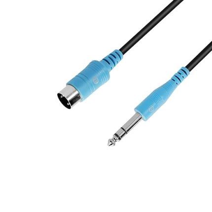 Hall Cables 3 STAR BV MIDI 0150 - Midi kablo, 6,3 mm jak stereo 5 kutuplu MIDI fiş, siyah, 1,5 m