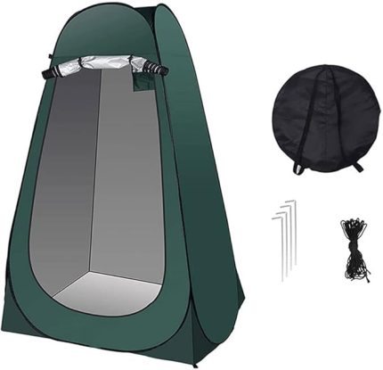 Pop Up Tuvalet Çadır Duş Gizlilik Çadırı Taşınabilir Değişen Soyunma Çadırları Odası Güneşlik Açık Sırt Çantası Barınak Kanopisi (Yeşil 120X120X190CM)