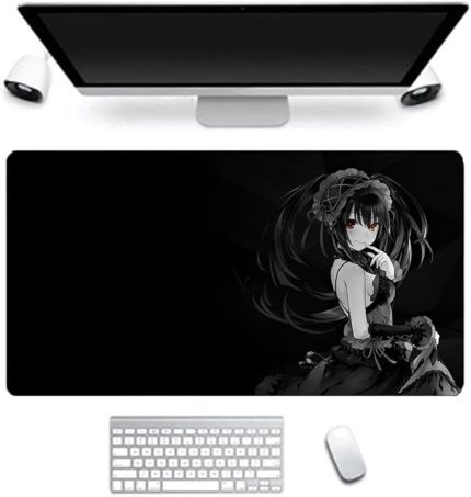 Date A Live Anime Oyun Fare Altlığı, Tokisaki Kurumi Yatogami Toka 400 x 700 mm Genişletilmiş Büyük Kaymaz Kauçuk Fare Altlığı, Ofis Masası Ofis için Sümen