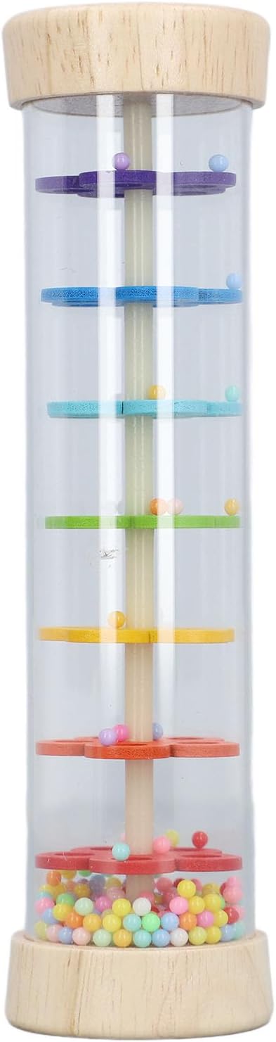 Rainmaker Bebek Oyuncak, Rahatlatıcı Yağmur Sesleri, 1 Yaşındaki Bebekler İçin Bebek Banyo Oyuncakları, Oyuncakları Ahşap Rainstick Bebek Çıngırak Oyuncak 6-12+ Ay