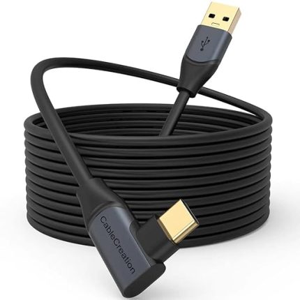 Gbps Type-C VR data Şarj Kablosu Oculus Quest 2 için Link Cable 90° Type-C Uç USB 3.2 kablo 5 Metre 3A CC1064 Profesyonel Bilgisayar bağlantı Kablosu