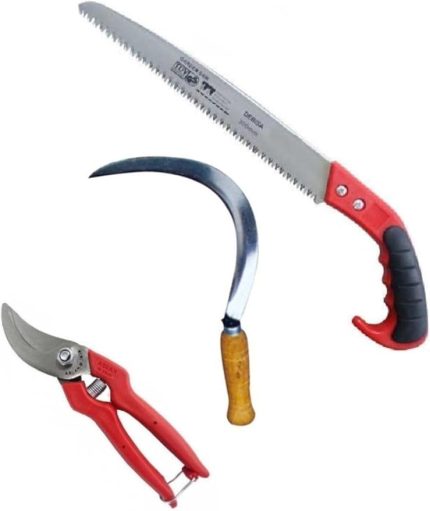 Bahçe Ağaç Dal Kesme Testeresi Ot Çalı Kesme Orak Budama Makası Seti