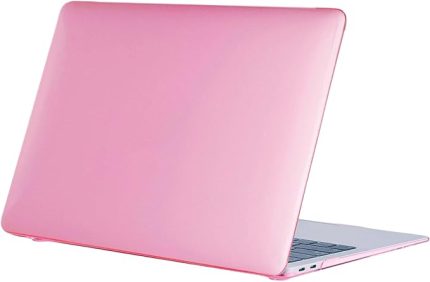 MacBook Air 13 inç Kılıf A1369 A1466 Uyumlu Kristal Parlak Şeffaf Sert Kapak İnce Hafif TPU Hard Shell Koruyucu Darbe Çizik Önleyici Pembe
