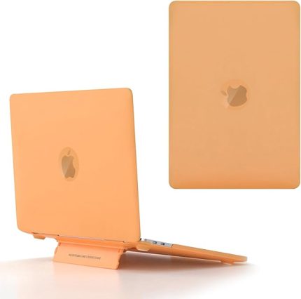 MacBook Air 15 inç M4 M3 M2 (2025/2024/2023) A3241 A3114 A2941 için kılıf, ultra ince sert kapak PC koruyucu kılıf, stant fonksiyonlu, MacBook Air 15,3 inç dizüstü bilgisayar kılıfı, sarı