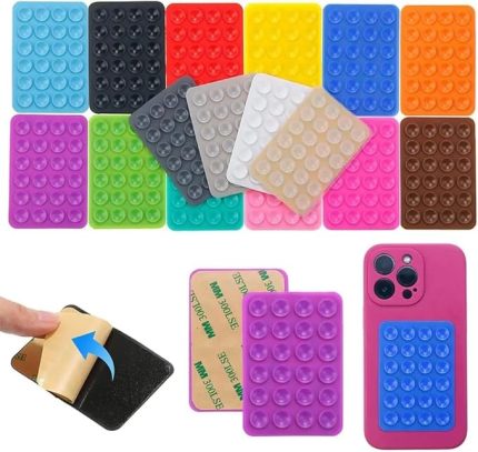 Telefon Tutucu Ped, Renkli Kare Tasarım, Otomobil ile Uyumlu Telefon Sabitleyici, Ultra Güçlü Vantuzlu (Turuncu)