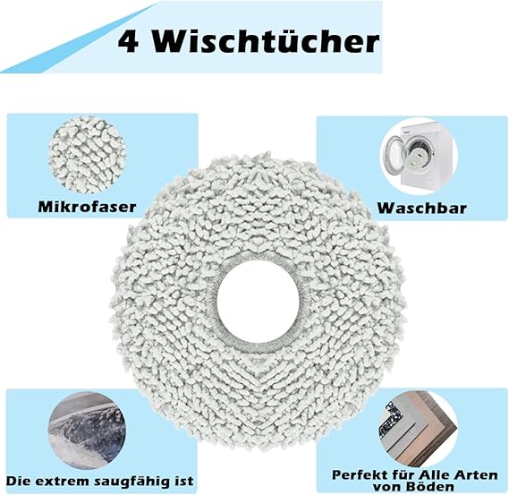 Roborock Qrevo Curv, P20 Pro elektrikli süpürge için 24 adet aksesuar, 2 çift ana fırça, 6 toz torbası, 4 Hepa filtre, 4 silme bezi, 4 yan fırça, 1 fırça, 1 tornavida yedek parça seti - Görsel 5