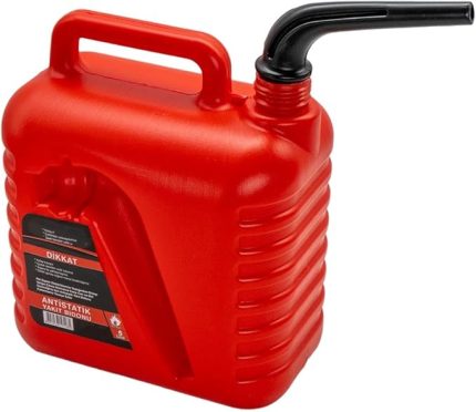 Boşaltma Borulu Plastik Antistatik Benzin Bidonu 5 Litre Akaryakıt Mazot Taşıma Doldurma Depolama
