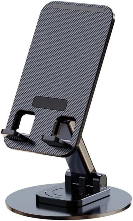 Masaüstü Telefon Tablet Tutucu Stand Taşınabilir Portatif Metal Taban 360 Derece Dönebilir