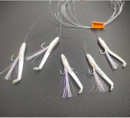 At Çek Takımı (2 AD) Silikon Balıklı Çapari 3,5 Cm Şeffaf Lila