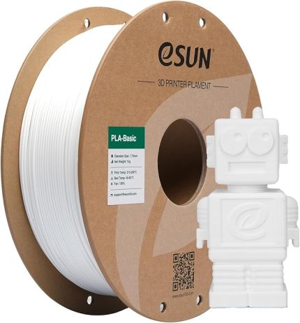 PLA Filament 1.75mm, PLA Basic Yüksek Hızlı 3D Yazıcı Filamenti Boyutsal doğruluk +/- 0.03mm, 1KG Makara (2.2 LBS) Yüksek Hızlı Yazıcılar için Süper Hızlı PLA Filament, Beyaz