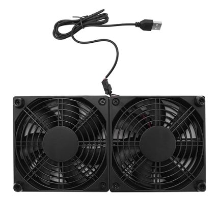120Mm 5V USB Powered PC Router Çift Fanlar Yüksek Akımı Soğutma Fanı Yönlendirici Modem Alıcı