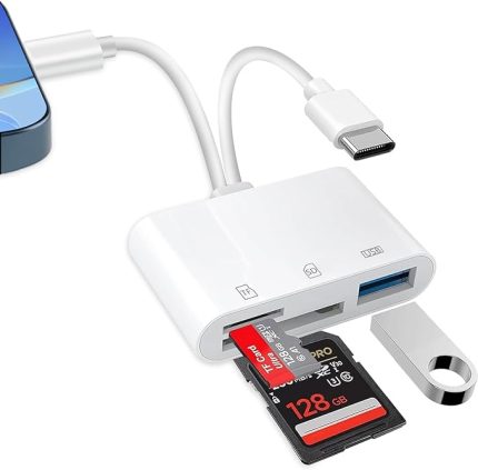 iPhone/iPad için SD Kart Okuyucu, USB C Micro SD TF Bellek Kartı Okuyucu, USB-C Bağlantısı, SD/TF Kart Okuyucu Adaptörü, iPhone 15/Pro Max/Pro/Plus/iPad Pro/MacBook Pro/Air için Bellek Kartı Okuyucu
