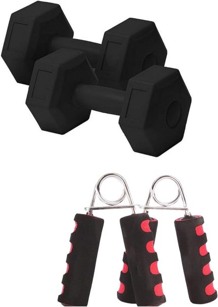 Kg x 2 Adet Dambıl Seti + 2 Adet Sünger Tutamaçlı El Yayı | Evde Spor İçin Güç ve Dayanıklılık