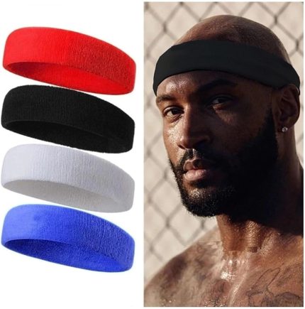 sporcu havlu kafa bandı ter bandı headband tenis saç bandı Siyah