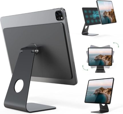 İpad Air 11 İnç M2 2024 ile Uyumlu Ayarlanabilir Manyetik İpad Standı 360° Dönebilen Alüminyum Tutucu