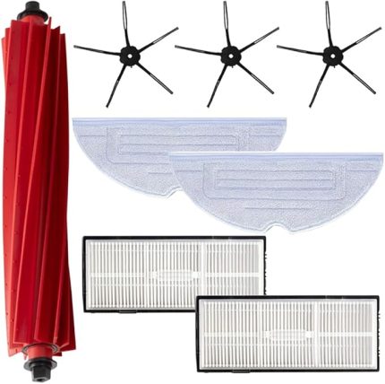 parçalar, Roborock S7, S7+, S7 Max, S7 MaxV Plus 1 rulo fırça, 3 yan fırça, 2 kartuş, 2 mop ile uyumlu