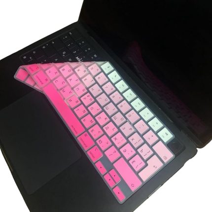 Rusça Klavye Koruyucu Macbook Air Pro için M1-M2-M3, A2681 A3113 A2941 A3114 A2442 A2779 A2992 A2918 A2485 A2780 A2991 ile Uyumlu Gradient Pembe