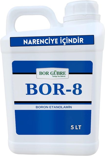 İçin Organik Sıvı Gübre-Bor-8-5Lt -Meyve Sayısı, Kalite ve Verim Artar.