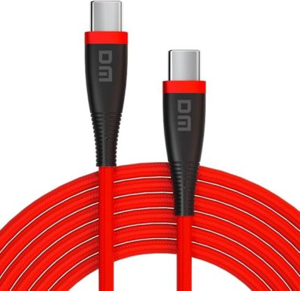 SL019 65W 3A Type-C to Type-C Hızlı Şarj ve Data Kablosu Kırmızı 1 Metre