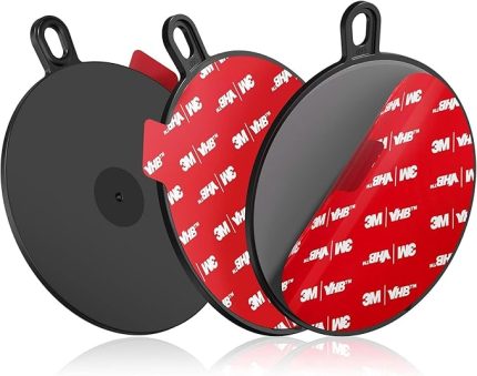 Vantuz için 3 Paket Pano Pad Montaj Diski 95 mm/3,74 inç 3M VHB Isıya Dayanıklı Yapışkan Ped, Çizgi Kamera, Sat Nav, Ön Cam, Telefon Tutucu, GPS, Tablet ve Daha Fazlası için