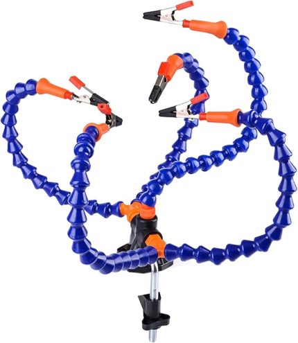 Helping Hands Lehimleme İstasyonu Masa Kelepçesi Lehimleme İstasyonu PCB Tutucu RC Drone Araba Modelleri için 5 Esnek Kollu Lehimleme