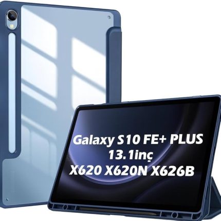 Galaxy Tab S10 FE+ Plus 13.1inç ile uyumlu Kılıf Grafiti Şeffaf Kalem Bölmeli X620 X626 Lacivert