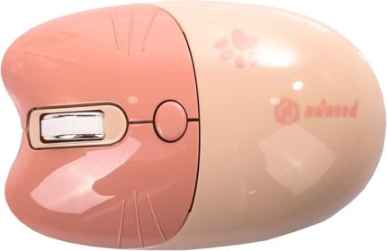 Kedi Kablosuz Pudra-Bej Mouse Bluetooth + Dual Mode
