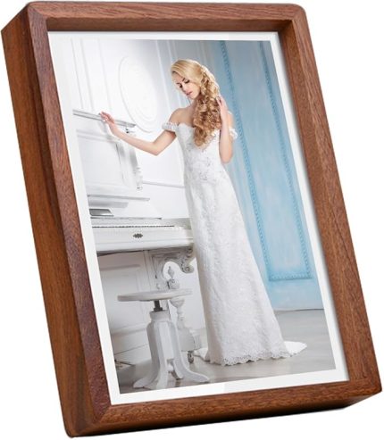 Rustik Resim Çerçevesi Ahşap Fotoğraf Çerçevesi Dekoratif Ahşap Çerçeve Sapele Ahşap ve Akrilik Cam Kapaklı Masa Üstü veya Masaüstü Ekranı için (8x6)