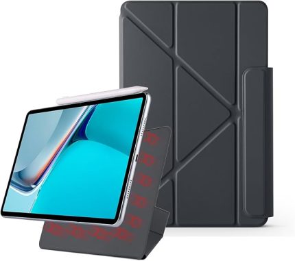 Matepad 11.5S 11.5 İnç (2024) Manyetik Kılıf ile Uyumlu, Güçlü Manyetik Ataşman, İnce Üç Katlı Stand Kılıf Tablet Kapağı Kalem Destekler, Otomatik Uyanma/Uyku (Siyah)